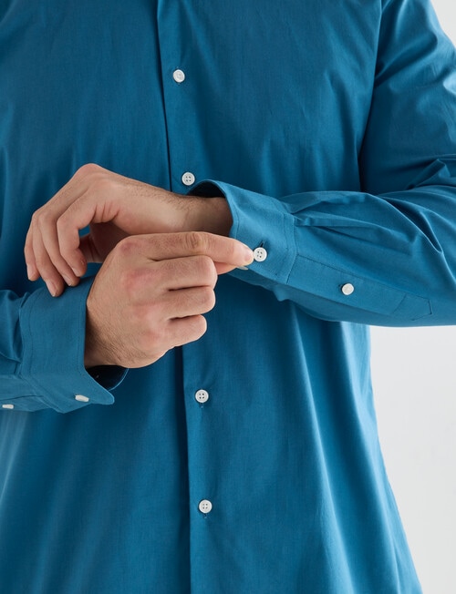 Laidlaw + Leeds Long Sleeve Stretch Shirt, Teal product photo View 04 L
