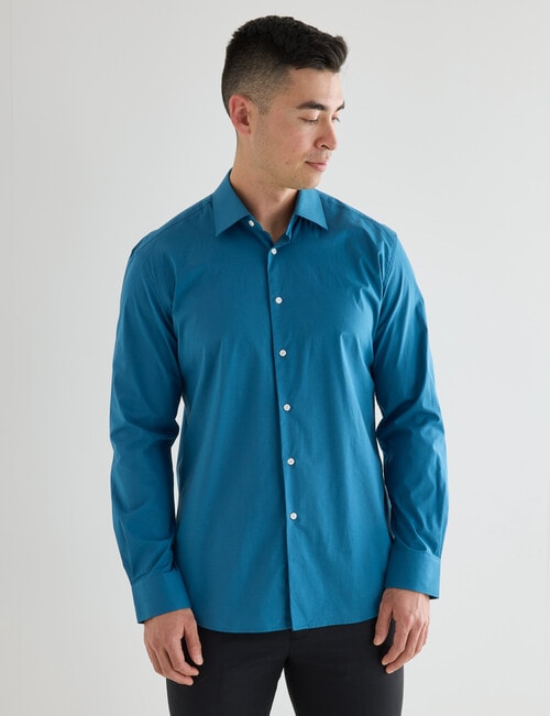 Laidlaw + Leeds Long Sleeve Stretch Shirt, Teal product photo