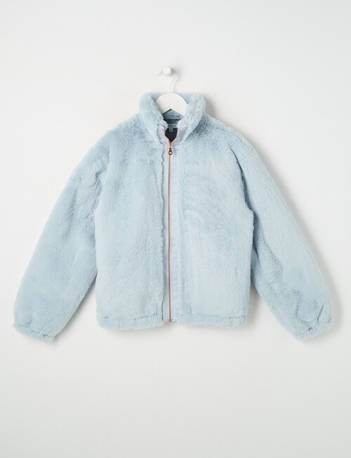 Switch Faux Fur Jacket, Sky Blue product photo