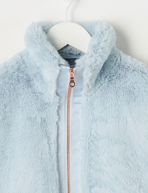 Switch Faux Fur Jacket, Sky Blue product photo View 02 L