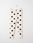 Mac & Ellie Spot Full Length Cosy Fleece Leggings, Natural & Black product photo