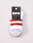 Simon De Winter Stripe Rib Three Quarter Crew Sock, 2-Pack, Sage & White product photo View 02 S