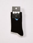 Simon De Winter Dino Rib Crew Sock, 2-Pack, Black & Grey product photo View 02 S