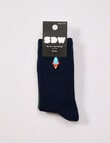 Simon De Winter Space Rib Crew Sock, 2-Pack, Navy & Sage product photo View 02 S