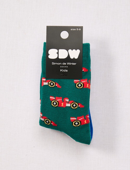 Simon De Winter Racing Stripes Crew Sock, 3-Pack, Blue product photo View 02 L