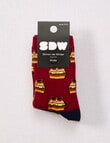 Simon De Winter Food Crew Sock, 3-Pack, Red product photo View 02 S