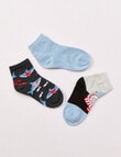 Simon De Winter Shark Quarter Crew Sock, 3-Pack, Grey product photo