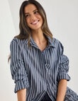 Whistle The Perfect Stripe Shirt, White & Navy product photo
