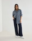 Whistle The Perfect Stripe Shirt, White & Navy product photo View 03 S