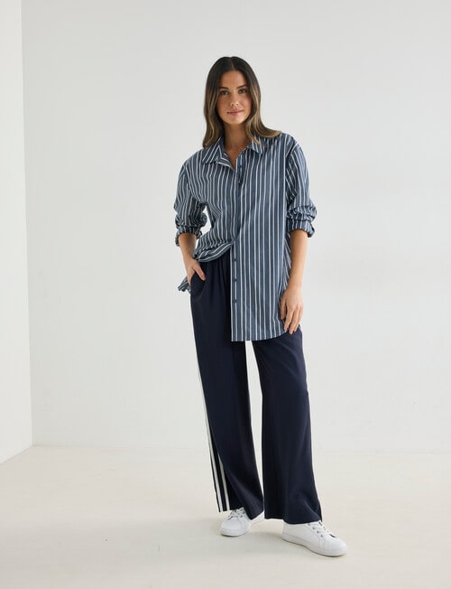 Whistle The Perfect Stripe Shirt, White & Navy product photo View 03 L