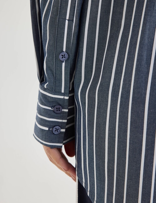 Whistle The Perfect Stripe Shirt, White & Navy product photo View 06 L