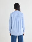 Whistle Ruffle Shirt, Blue Stripe product photo View 02 S