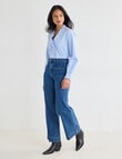 Whistle Ruffle Shirt, Blue Stripe product photo View 03 S