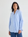 Whistle Ruffle Shirt, Blue Stripe product photo View 04 S