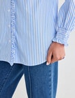 Whistle Ruffle Shirt, Blue Stripe product photo View 06 S