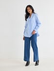 Whistle Ruffle Shirt, Blue Stripe product photo View 07 S