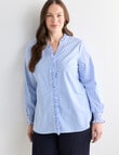 Whistle Ruffle Shirt, Blue Stripe product photo View 12 S