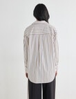 Whistle The Perfect Shirt Stripe, Taupe & White product photo View 02 S
