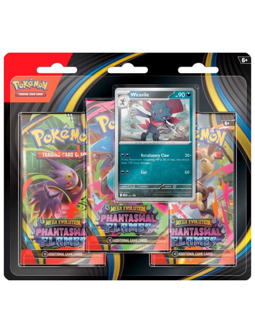 Pokemon Trading Card ME2 Phantasmal Flames 3-Pack Blister, Assorted product photo View 03 L