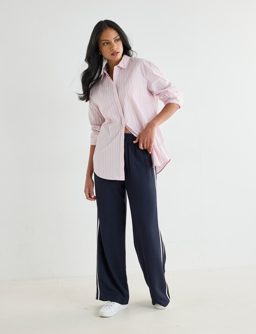 Whistle The Perfect Shirt Stripe, Pink Dusk product photo View 03 L