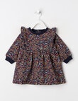 Teeny Weeny Swan Song Play Time Fleece Floral Dress, Midnight product photo