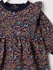 Teeny Weeny Swan Song Play Time Fleece Floral Dress, Midnight product photo View 02 S