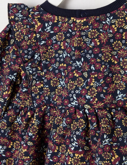 Teeny Weeny Swan Song Play Time Fleece Floral Dress, Midnight product photo View 03 L