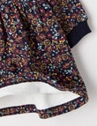 Teeny Weeny Swan Song Play Time Fleece Floral Dress, Midnight product photo View 04 S
