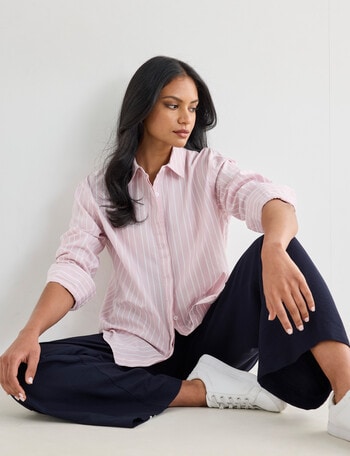 Whistle The Perfect Shirt Stripe, Pink Dusk product photo