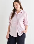 Whistle The Perfect Shirt Stripe, Pink Dusk product photo View 12 S