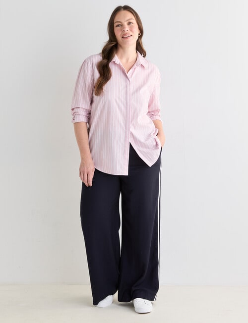 Whistle The Perfect Shirt Stripe, Pink Dusk product photo View 13 L