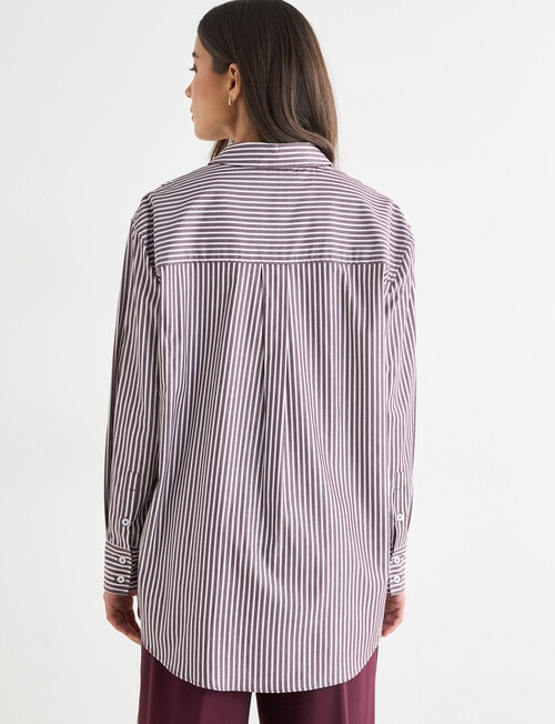 Whistle The Perfect Shirt Stripe, Dark Cherry product photo View 02 L