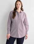 Whistle The Perfect Shirt Stripe, Dark Cherry product photo View 14 S