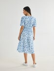 Whistle Roses Shorter Length Tea Dress, Powder Blue product photo View 02 S