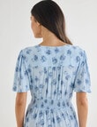 Whistle Roses Shorter Length Tea Dress, Powder Blue product photo View 06 S