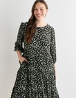 Whistle Tiered Dress Ditsy Floral, Green & Black product photo View 13 S