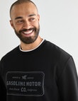 Gasoline Motor Crew Sweat, Black product photo View 04 S