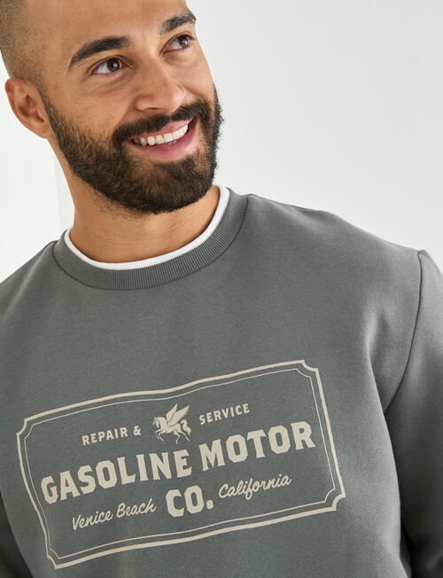 Gasoline Motor Crew Sweat, Khaki product photo View 04 L