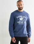 Gasoline Pegasus Crew Neck Sweat, Slate Blue product photo View 05 S