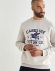 Gasoline Pegasus Crew Neck Sweat, Stone product photo View 05 S