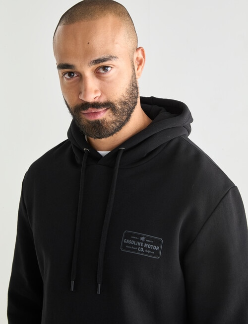 Gasoline Motor Hoody Sweat, Black product photo View 04 L