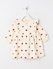 Teeny Weeny Swan Song Play Time Fleece Floral Dress, Vanilla product photo