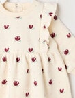 Teeny Weeny Swan Song Play Time Fleece Floral Dress, Vanilla product photo View 02 S