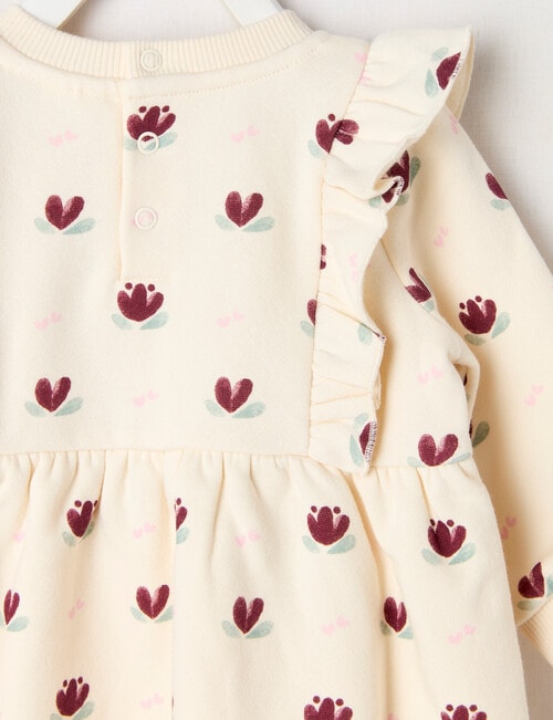 Teeny Weeny Swan Song Play Time Fleece Floral Dress, Vanilla product photo View 03 L