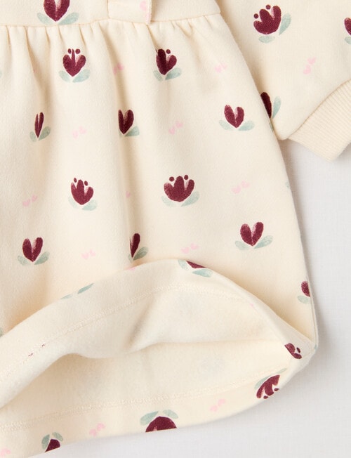 Teeny Weeny Swan Song Play Time Fleece Floral Dress, Vanilla product photo View 04 L