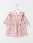 Teeny Weeny Swan Song Play Time Fleece Floral Dress, Cranberry product photo
