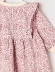 Teeny Weeny Swan Song Play Time Fleece Floral Dress, Cranberry product photo View 02 S