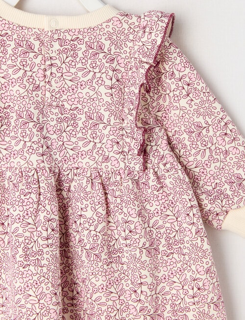 Teeny Weeny Swan Song Play Time Fleece Floral Dress, Cranberry product photo View 02 L