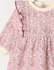 Teeny Weeny Swan Song Play Time Fleece Floral Dress, Cranberry product photo View 03 S