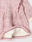 Teeny Weeny Swan Song Play Time Fleece Floral Dress, Cranberry product photo View 04 S